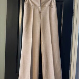 ANTONIO MELANI Cream Wide Leg Pants High-Waisted